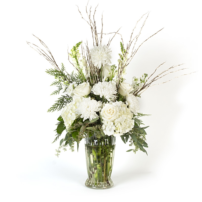 Winter White Arrangement - Item # 44567 - Dave's Gift Baskets